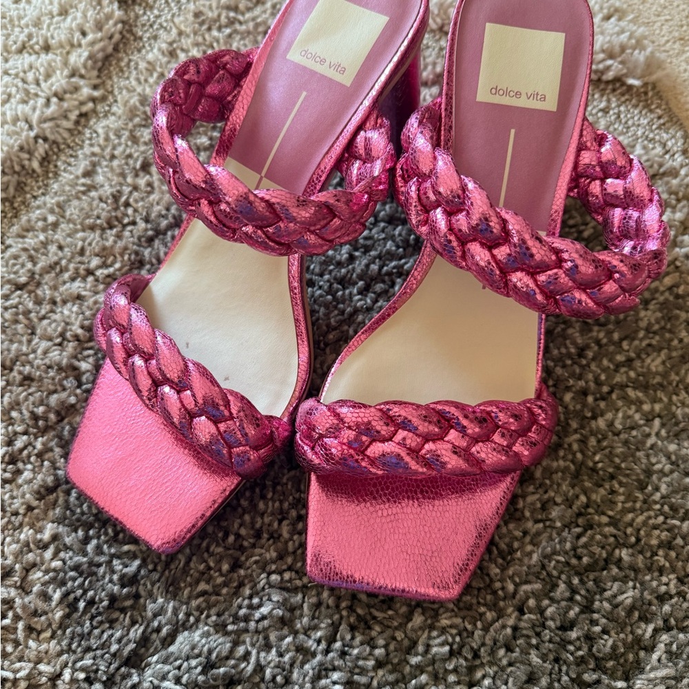 Dolce Vita Fuchsia Braided Heels